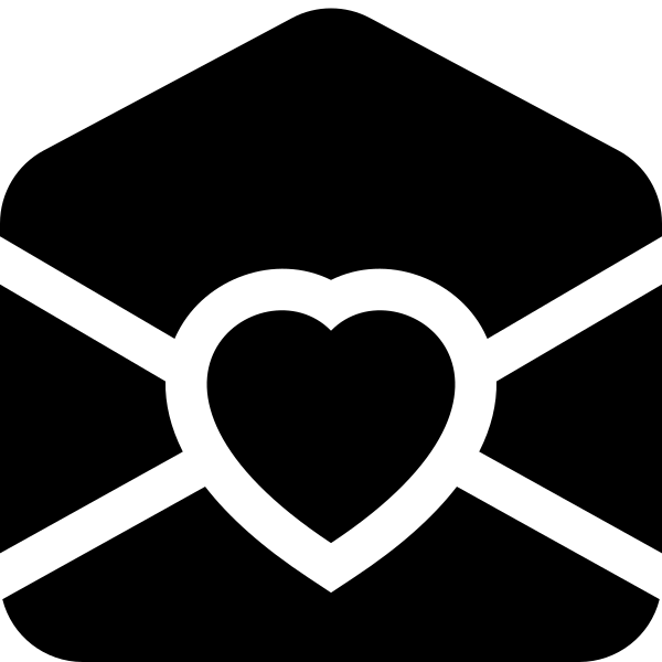 Envelope Open Heart Fill