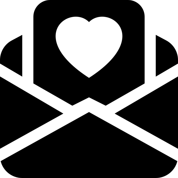 Envelope Paper Heart Fill