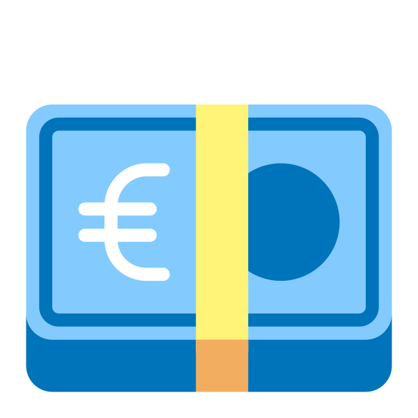 Euro Banknote Flat Vector