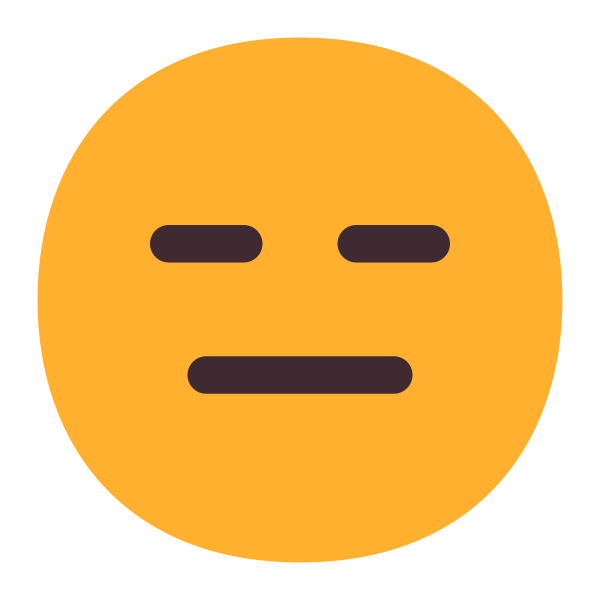 Expressionless Face Flat Vector