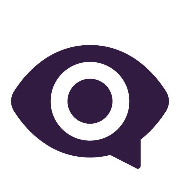Eye In Speech Bubble Flat Vector