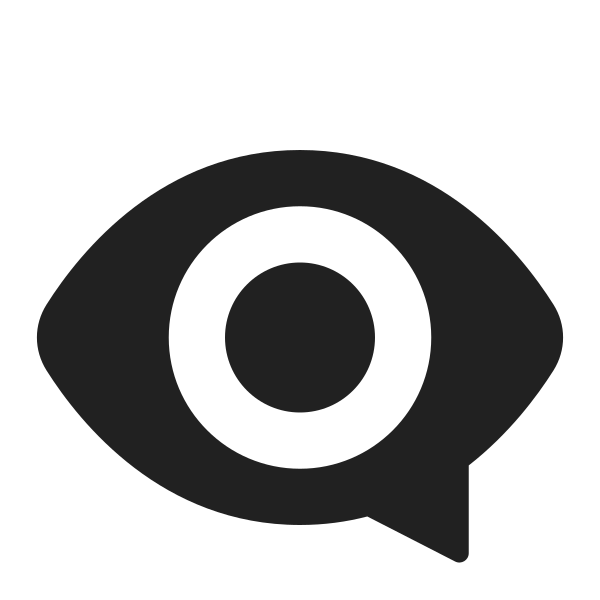 Eye In Speech Bubble High Contrast Vector