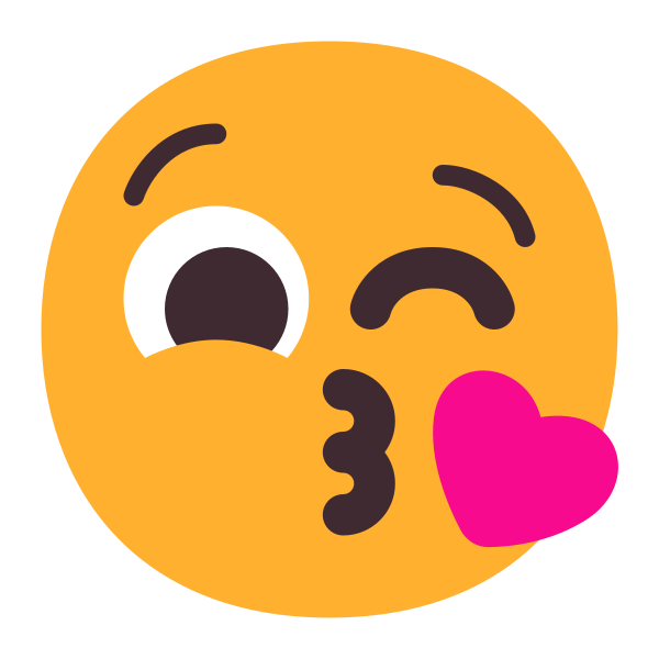 Face Blowing A Kiss Flat Vector