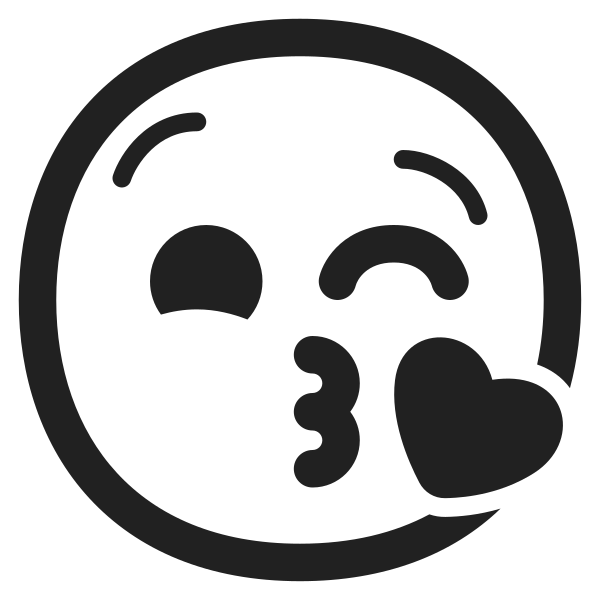 Face Blowing A Kiss High Contrast