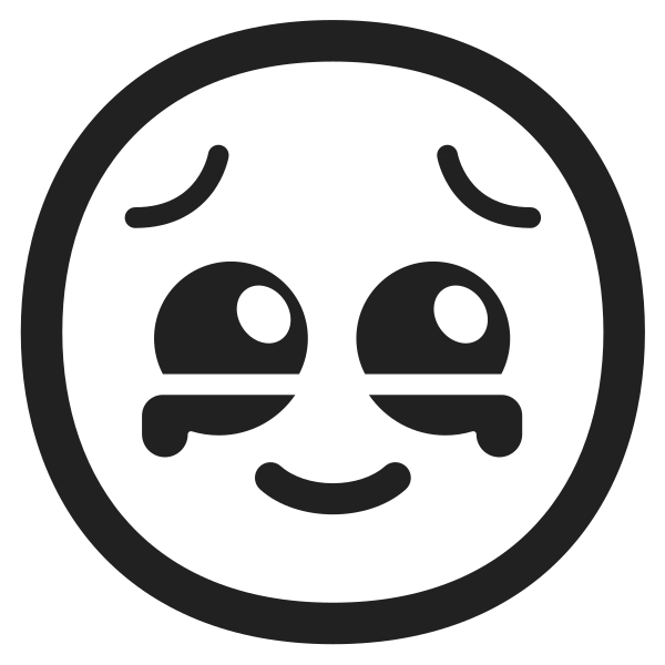 Face Holding Back Tears High Contrast Vector