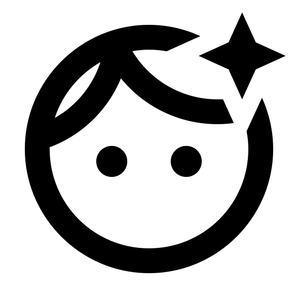 Face Man Shimmer Outline