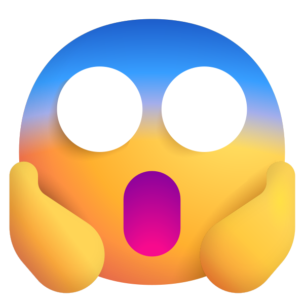 Face Screaming In Fear Color Vector