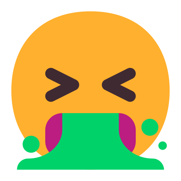 Face Vomiting Flat Vector