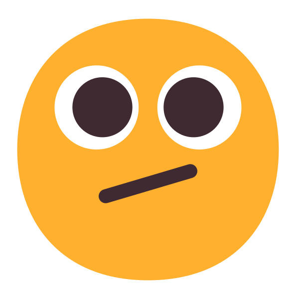 Face With Diagonal Mouth Flat Vector