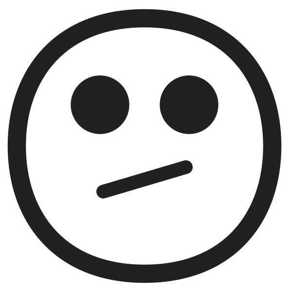 Face With Diagonal Mouth High Contrast Vector