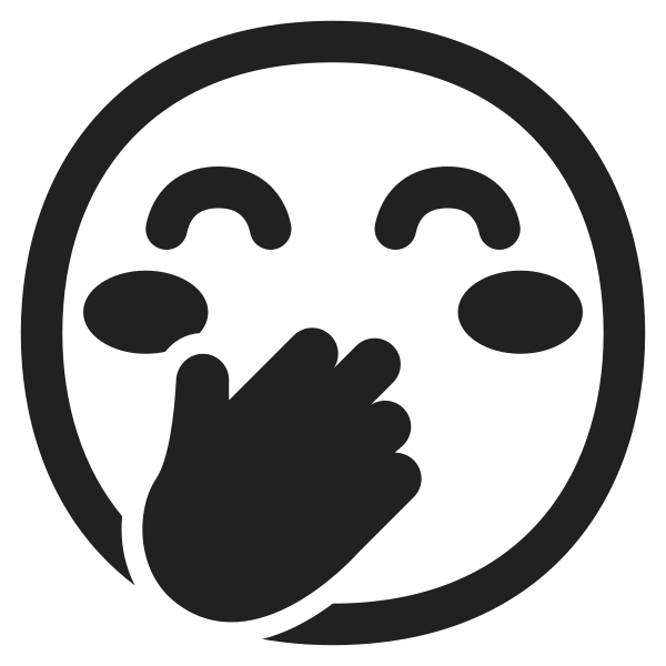 Face With Hand Over Mouth High Contrast Vector
