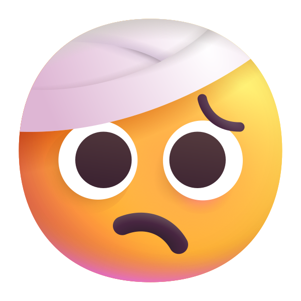 Face With Head Bandage Color Vector