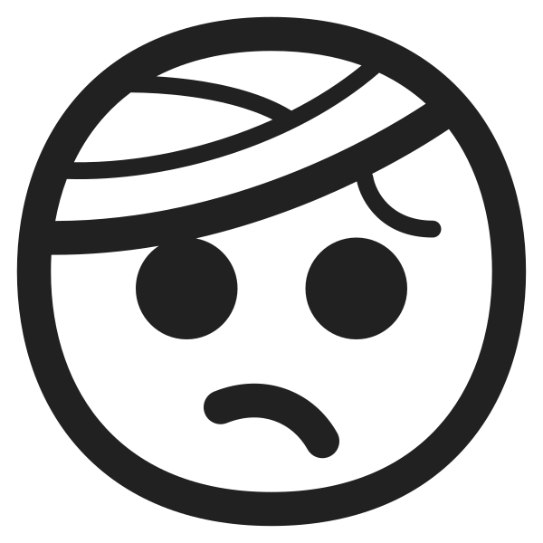 Face With Head Bandage High Contrast Vector