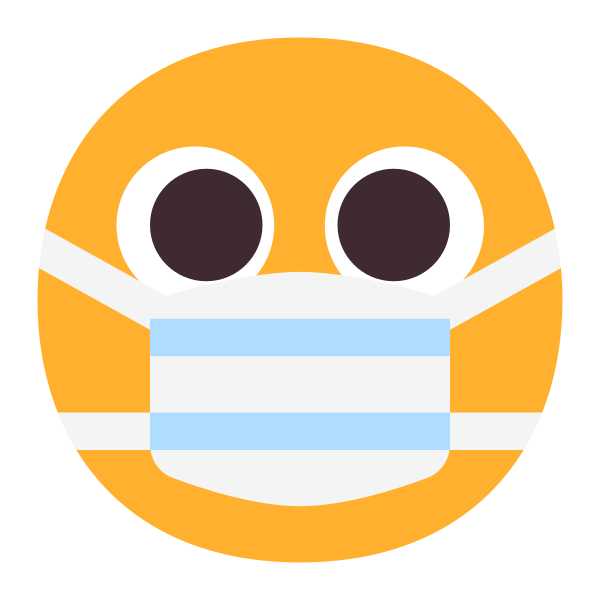 Face With Medical Mask Flat Vector