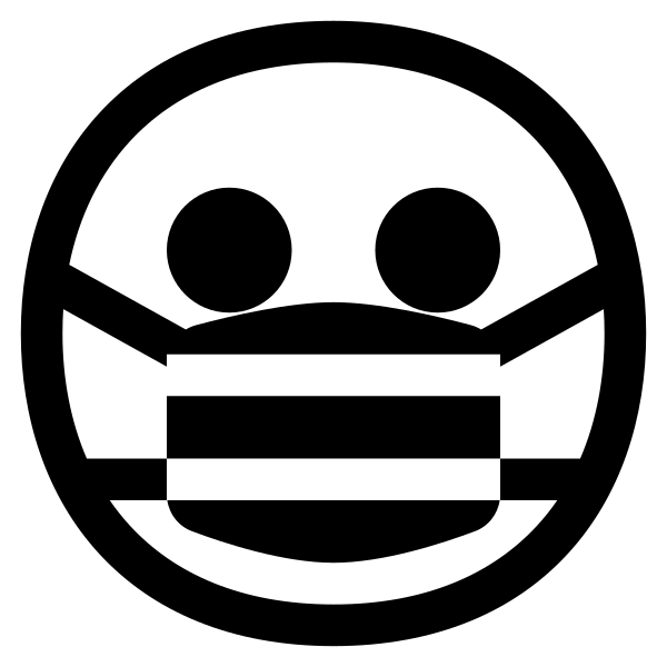 Face With Medical Mask High Contrast Vector