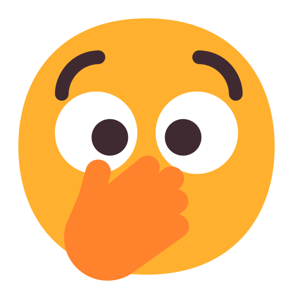 Face With Open Eyes And Hand Over Mouth Flat Vector