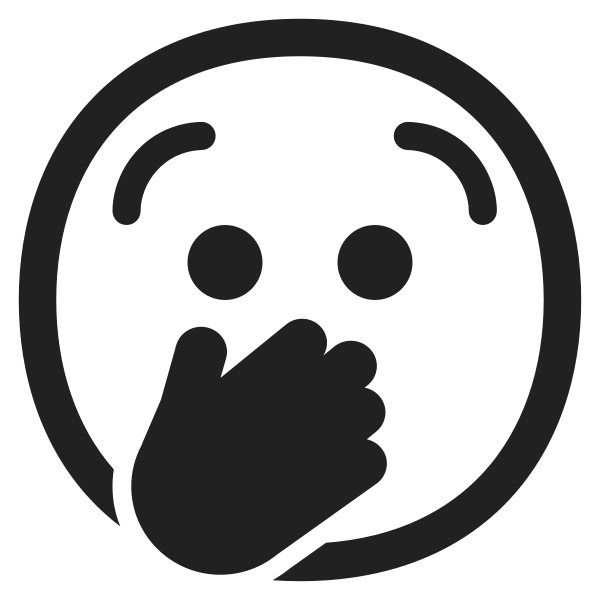 Face With Open Eyes And Hand Over Mouth High Contrast Vector