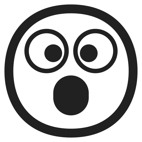 Face With Open Mouth High Contrast