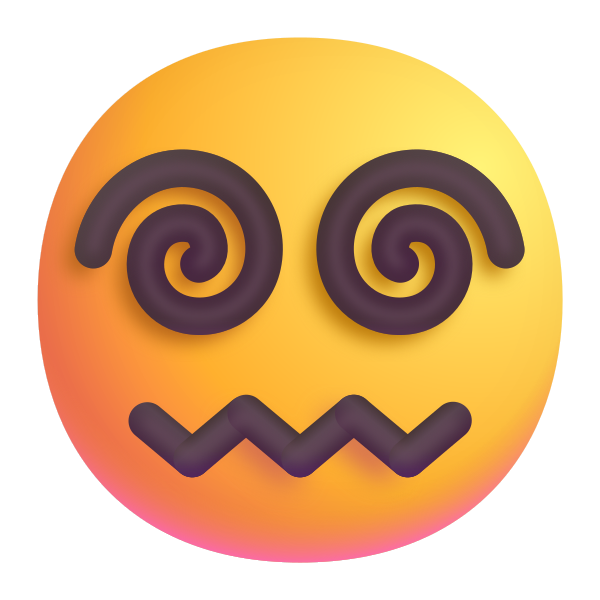 Face With Spiral Eyes Color Vector