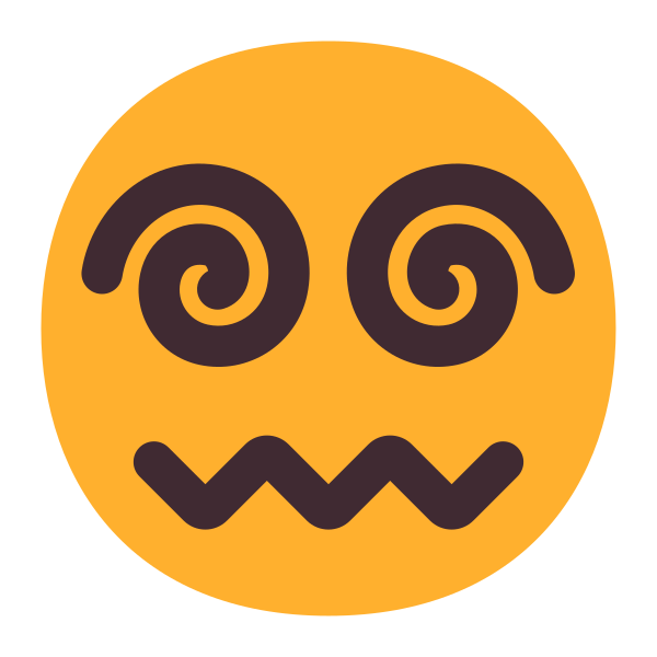 Face With Spiral Eyes Flat Vector