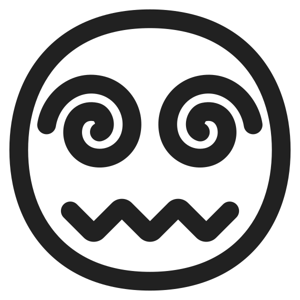 Face With Spiral Eyes High Contrast Vector