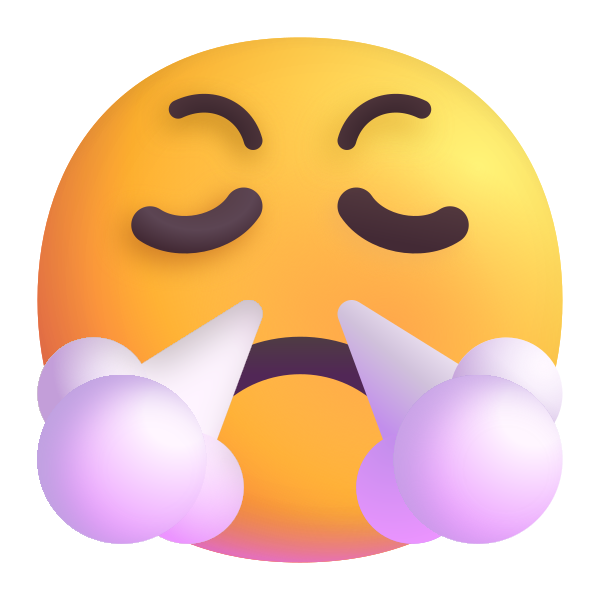 Face With Steam From Nose Color Vector