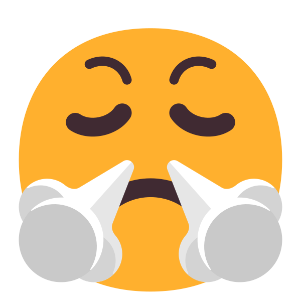 Face With Steam From Nose Flat Vector