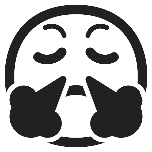 Face With Steam From Nose High Contrast Vector