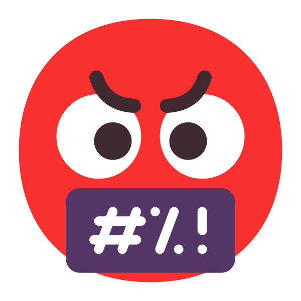 Face With Symbols On Mouth Flat