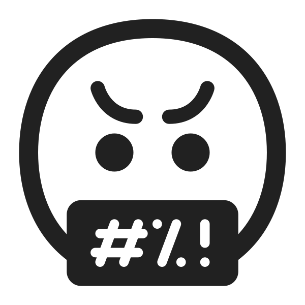 Face With Symbols On Mouth High Contrast
