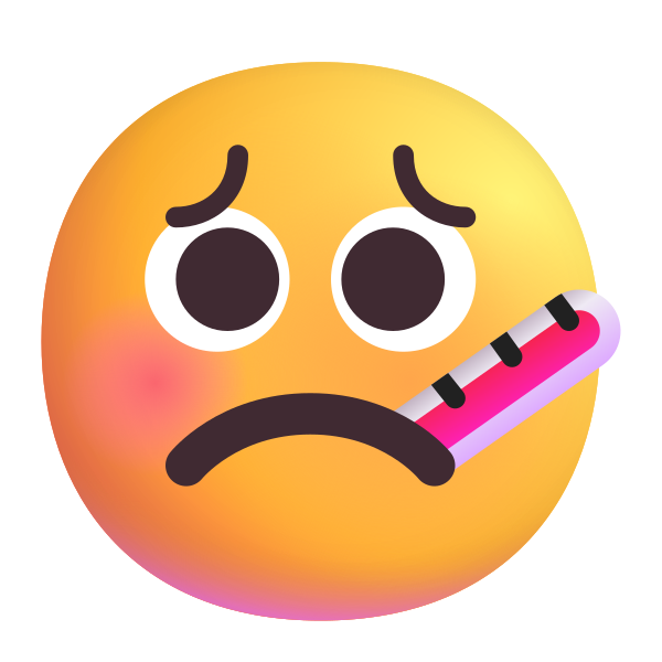Face With Thermometer Color Vector