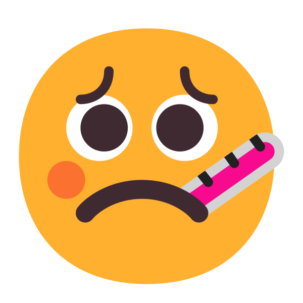 Face With Thermometer Flat Vector