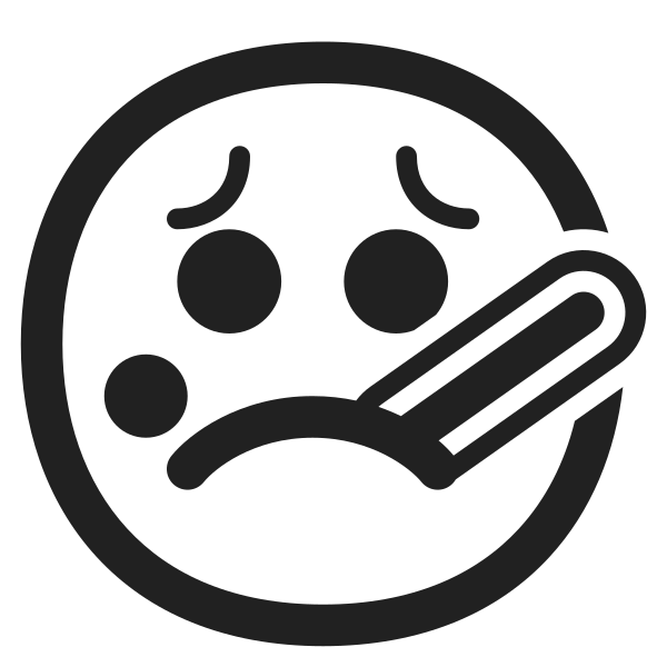 Face With Thermometer High Contrast Vector