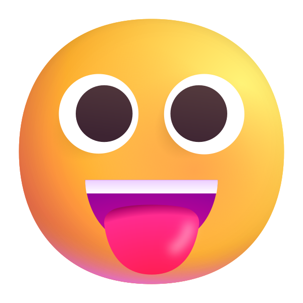 Face With Tongue Color Vector