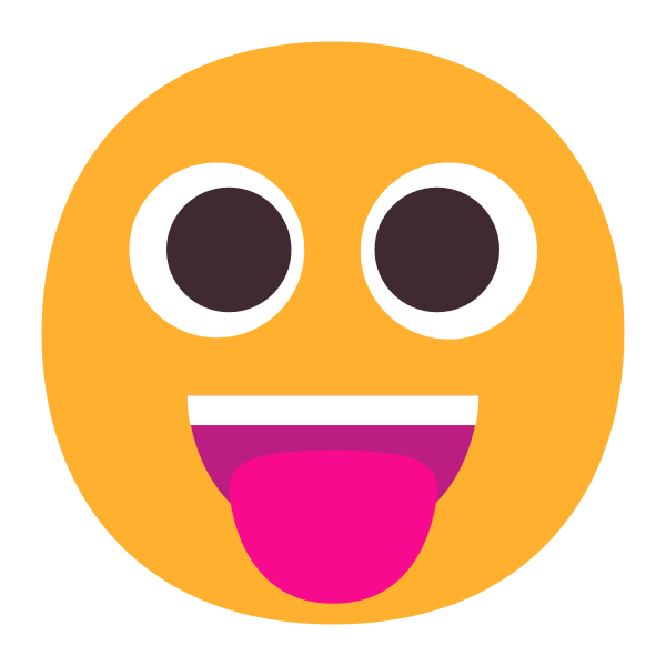 Face With Tongue Flat Vector