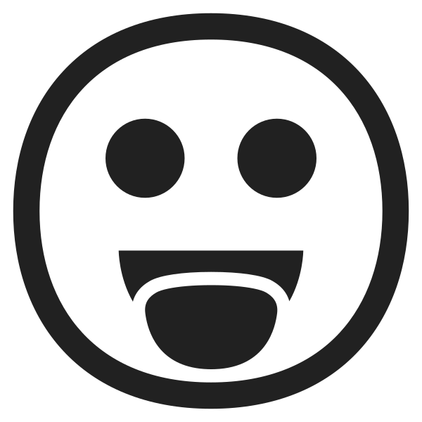 Face With Tongue High Contrast Vector