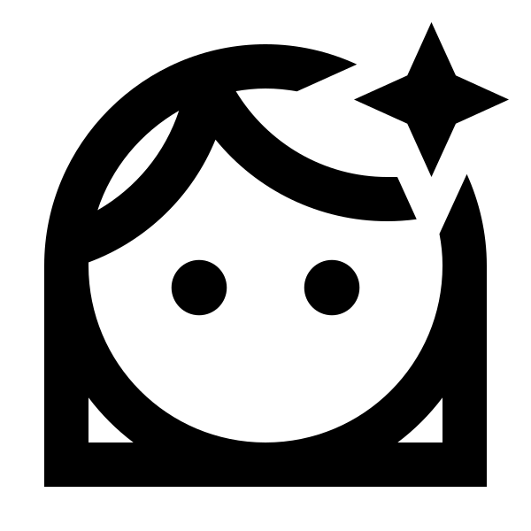 Face Woman Shimmer Outline