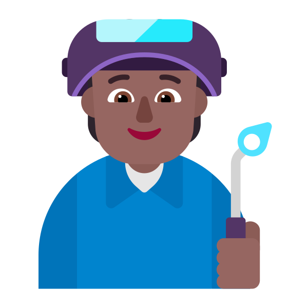 Factory Worker Flat Medium Dark Vector