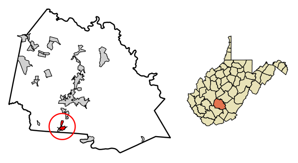 Fayette County West Virginia Incorporated And Unincorporated Areas Mount Hope Highlighted