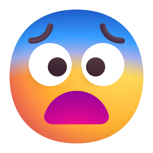Fearful Face Color Vector