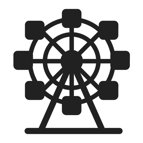 Ferris Wheel High Contrast Vector