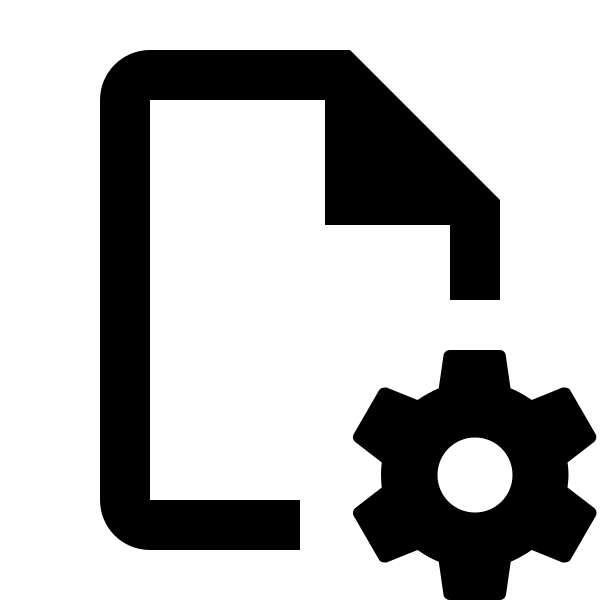 File Cog Outline