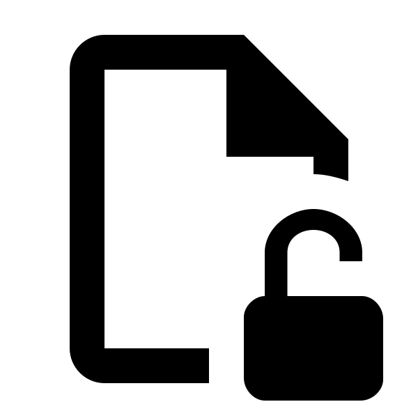 File Lock Open Outline