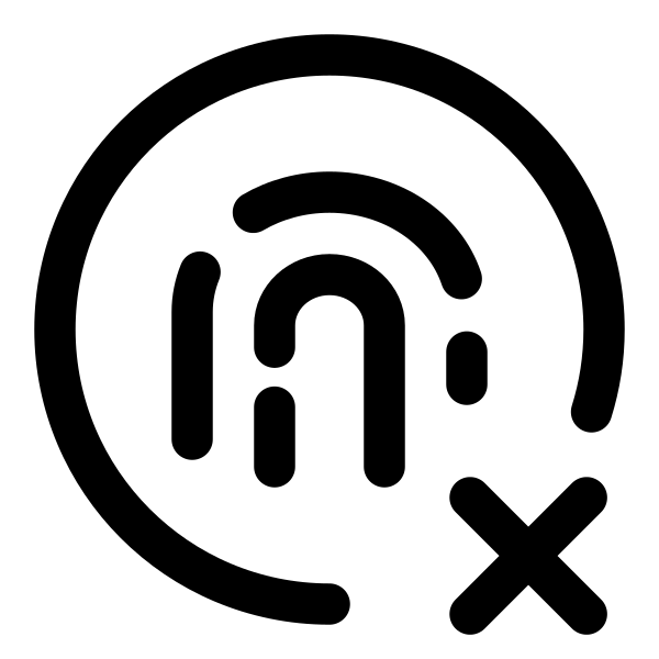 Fingerprint Xmark Circle