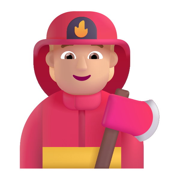 Firefighter Color Medium Light Vector