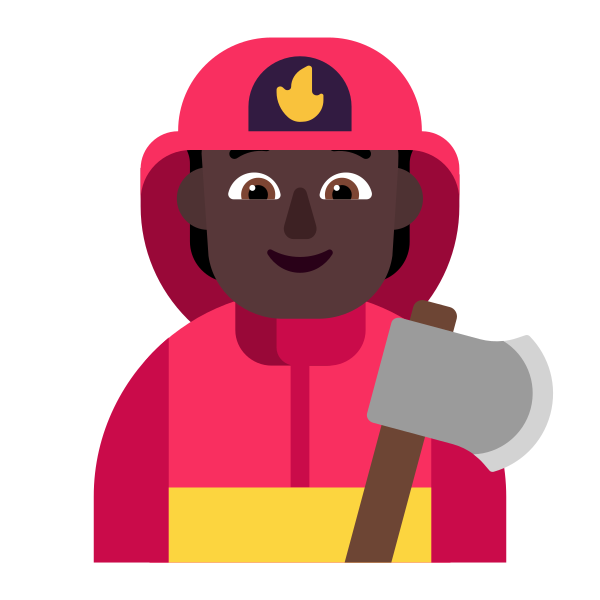 Firefighter Flat Dark Vector