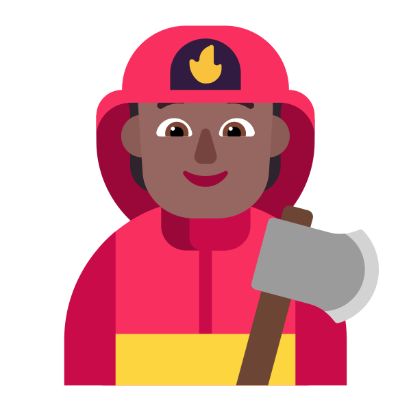 Firefighter Flat Medium Dark Vector
