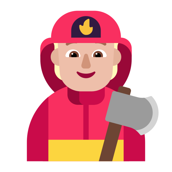 Firefighter Flat Medium Light Vector