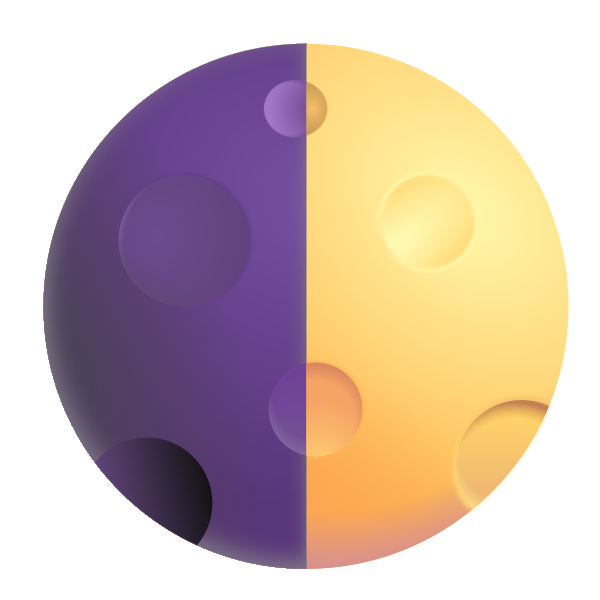 First Quarter Moon Color Vector