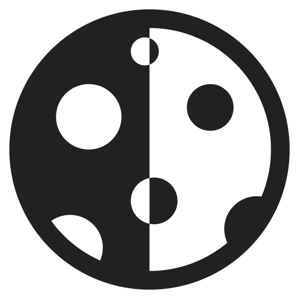 First Quarter Moon High Contrast Vector